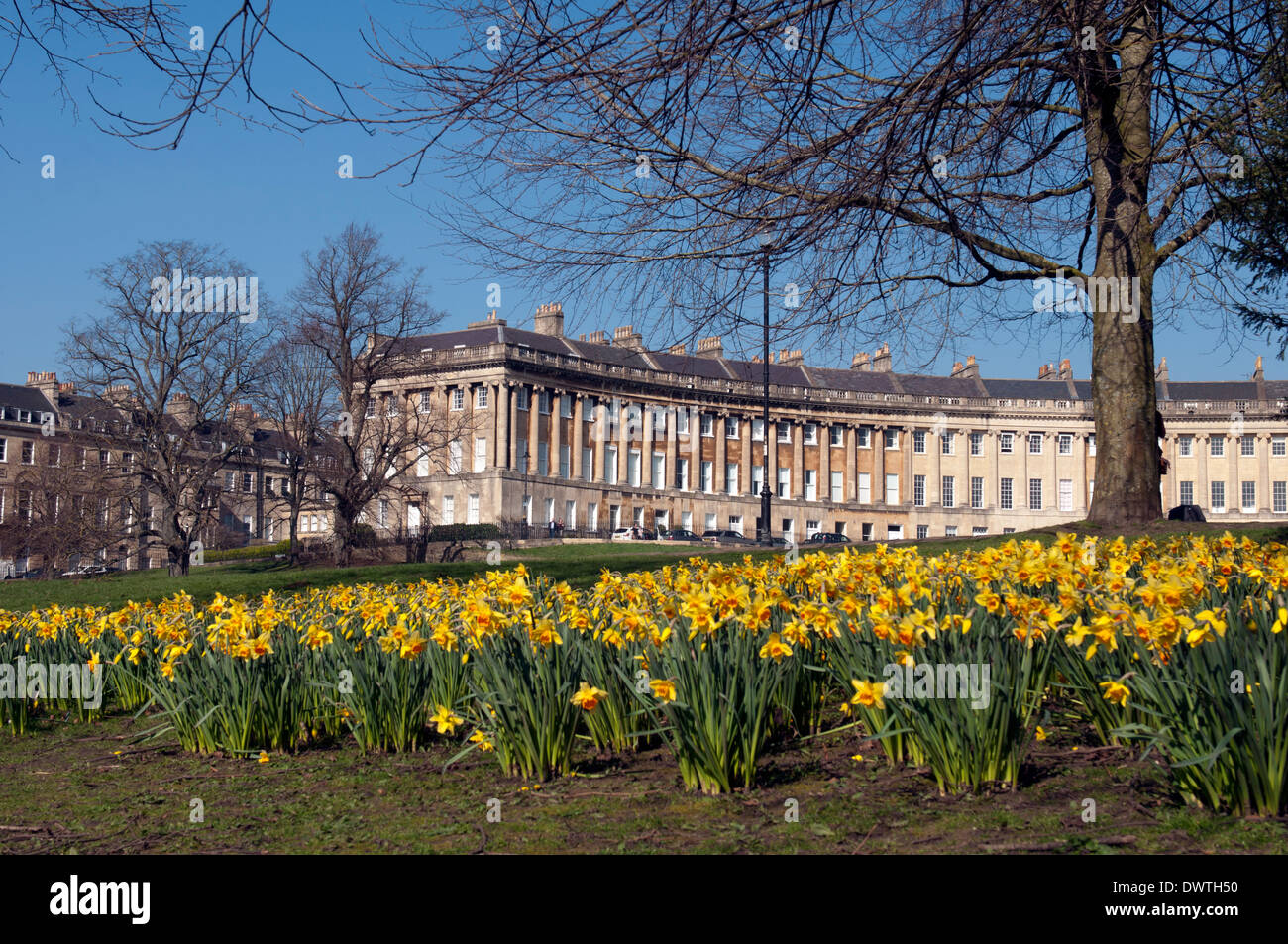 Il Royal Crescent, Bath, Somerset, Inghilterra, Regno Unito Foto Stock