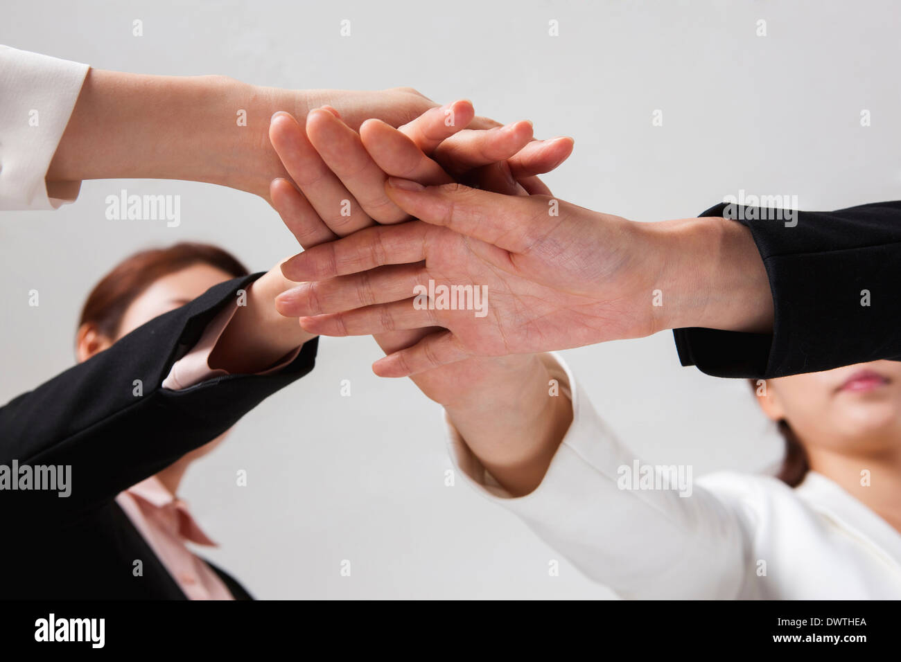 Un gruppo di attività delle donne che lavorano come un team Foto Stock