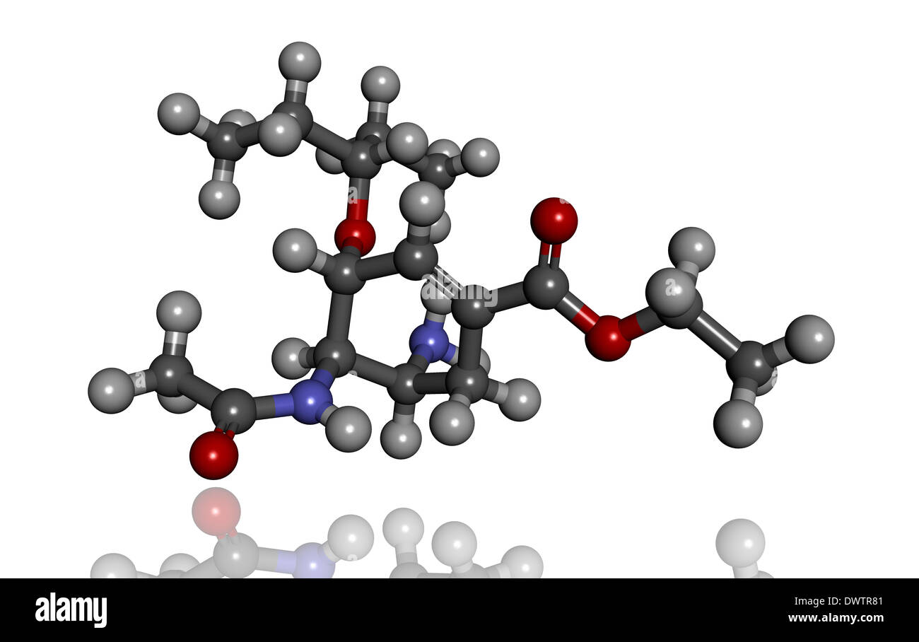 Tamiflu molecola disegno Foto Stock