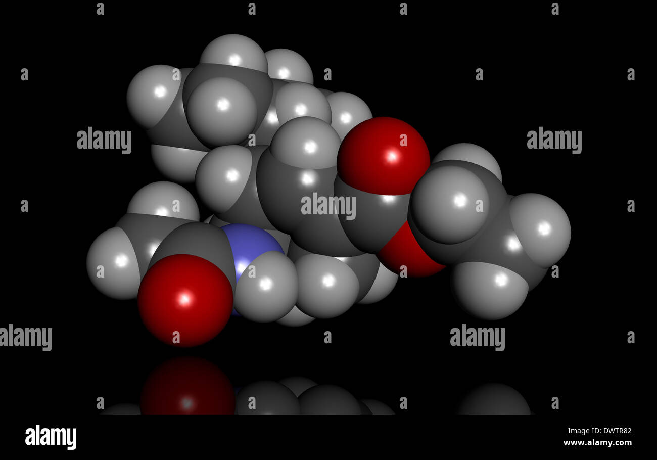 Tamiflu molecola disegno Foto Stock