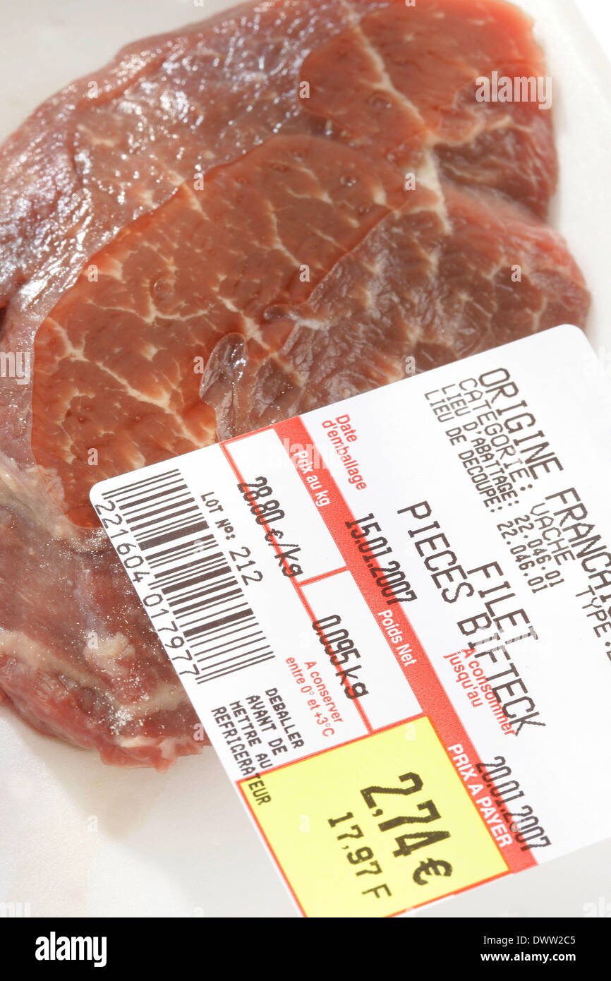Rintracciabilità della carne Foto Stock