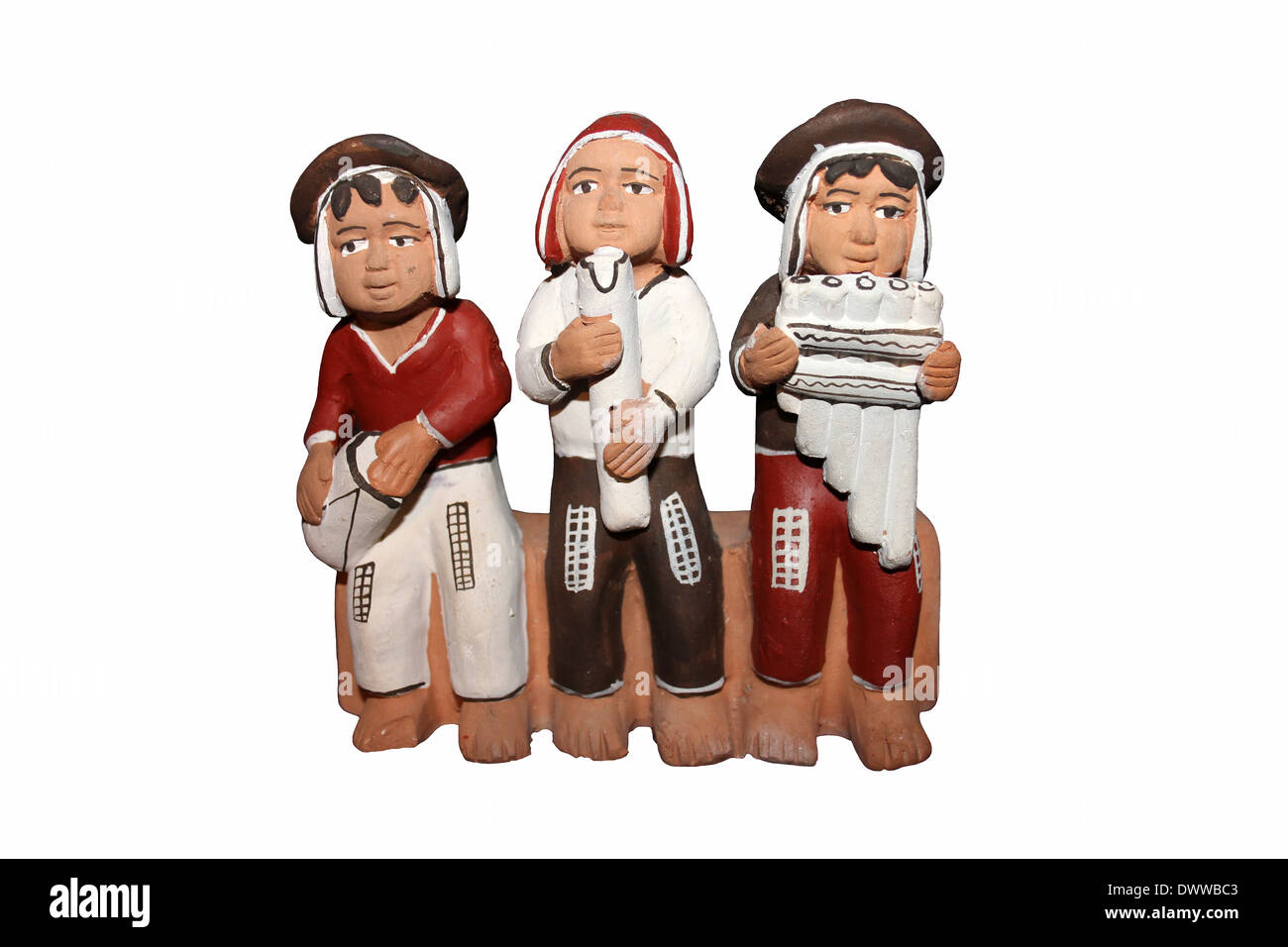 Ceramica Peruviana Pan figure della tubazione Foto Stock