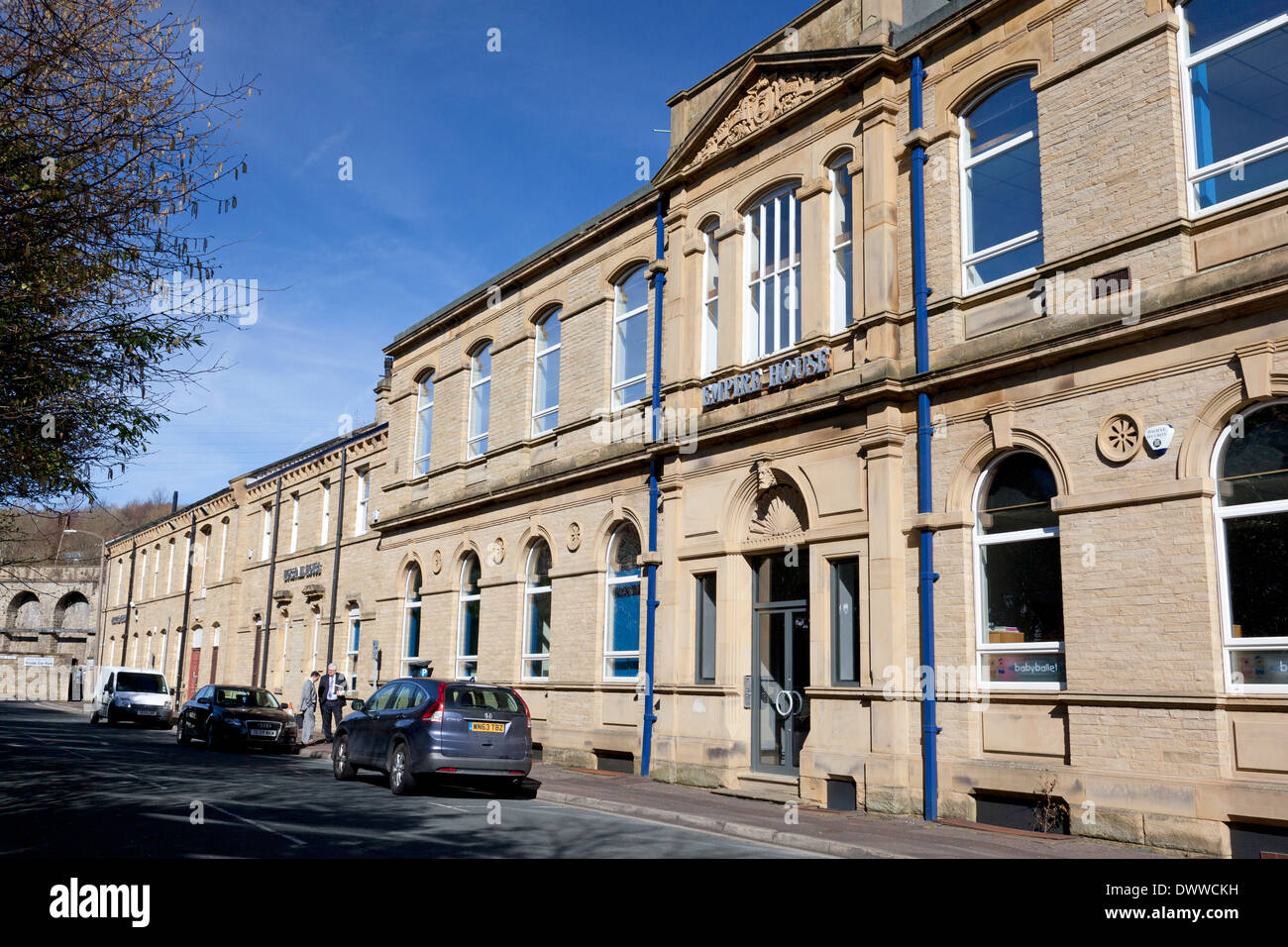 Empire House, ora convertito in uffici, Halifax, West Yorkshire Foto Stock