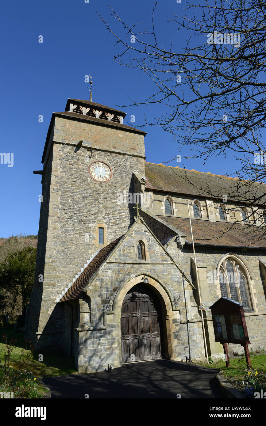 St Edward's chiesa a Knighton in Powys Mid Wales UK Foto Stock