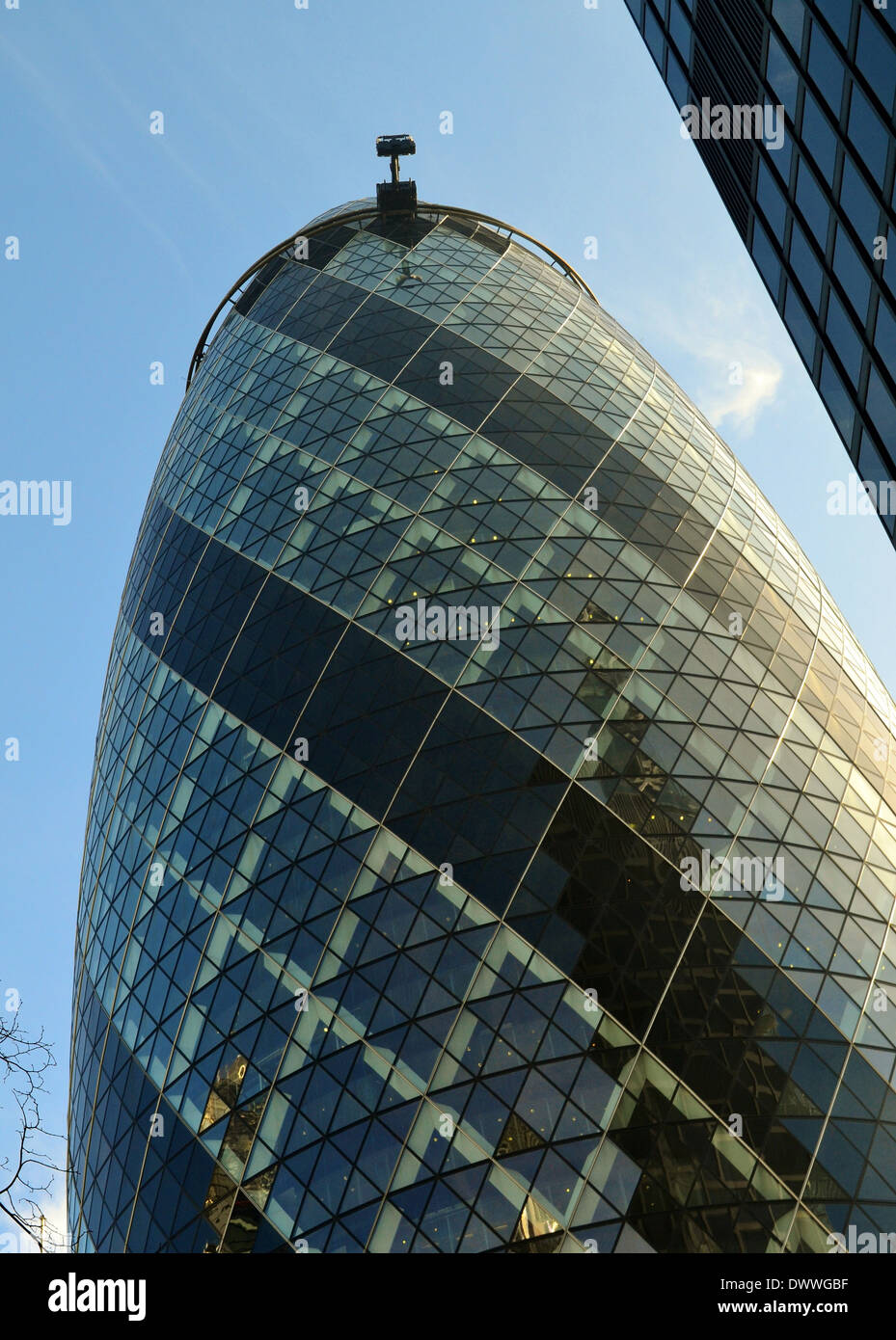 Il Gherkin Swiss Re Tower, 30 St Mary Axe, Londra, Inghilterra Foto Stock