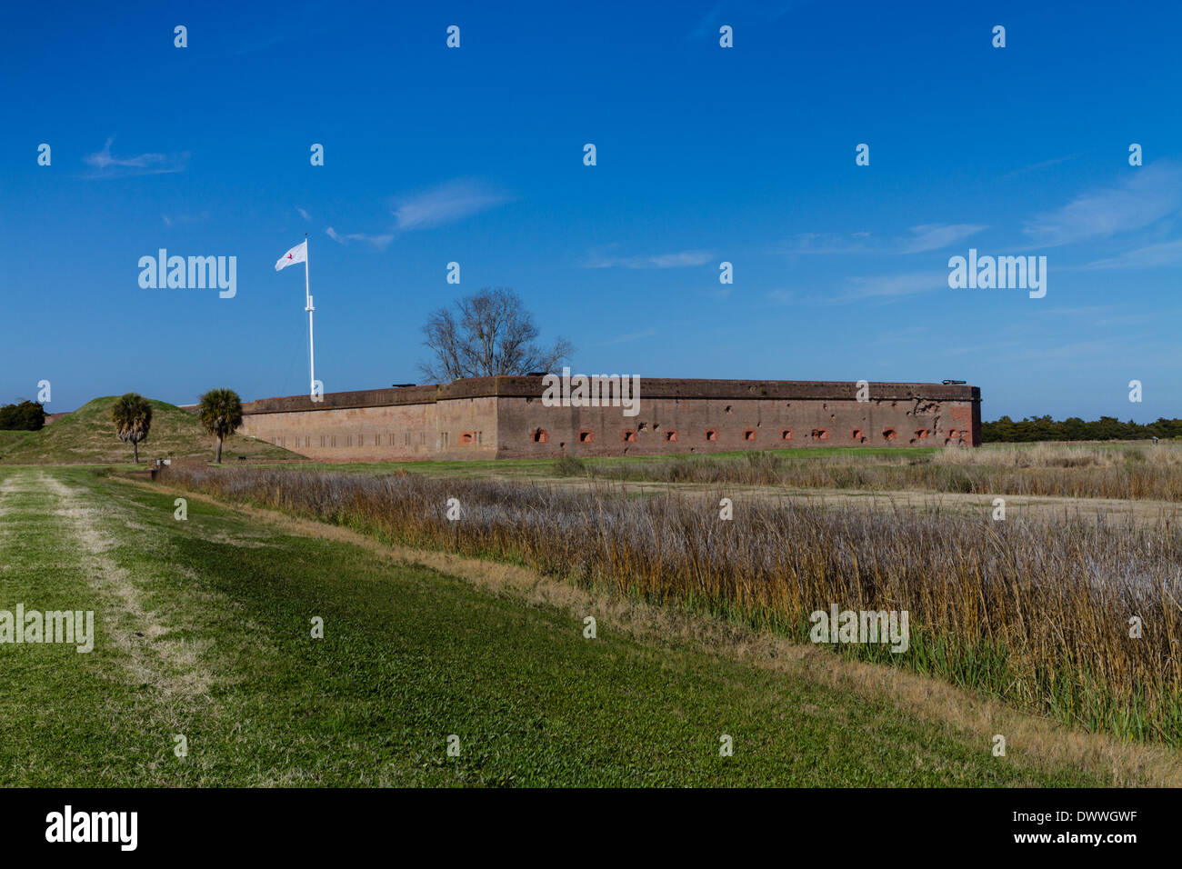 Fort Pulaski Monumento Nazionale su Cockspur Island, Savannah, Georgia Foto Stock