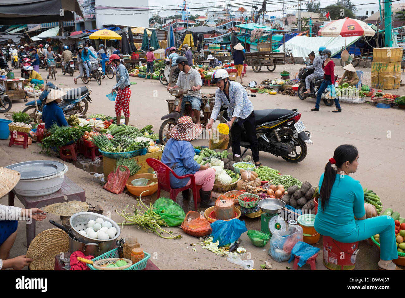 Mercato alimentare a Duong Dong Phu Quoc Island in Vietnam Foto Stock