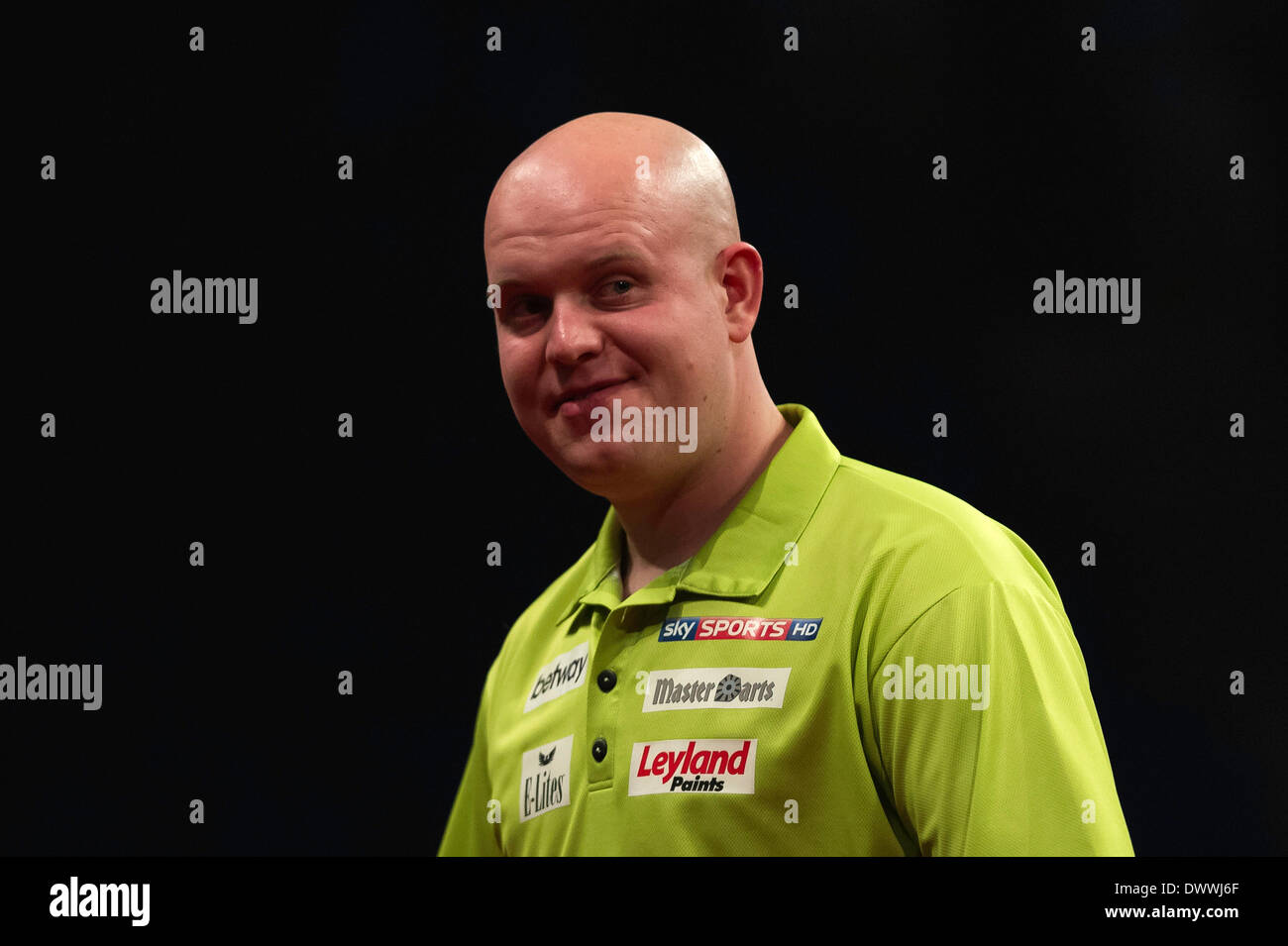 Nottingham, Regno Unito. 13 Mar, 2014. durante la notte sei del 2014 Betway Premier League Freccette torneo dalla capitale FM Arena, Nottingham. Credito: Azione Sport Plus/Alamy Live News Foto Stock