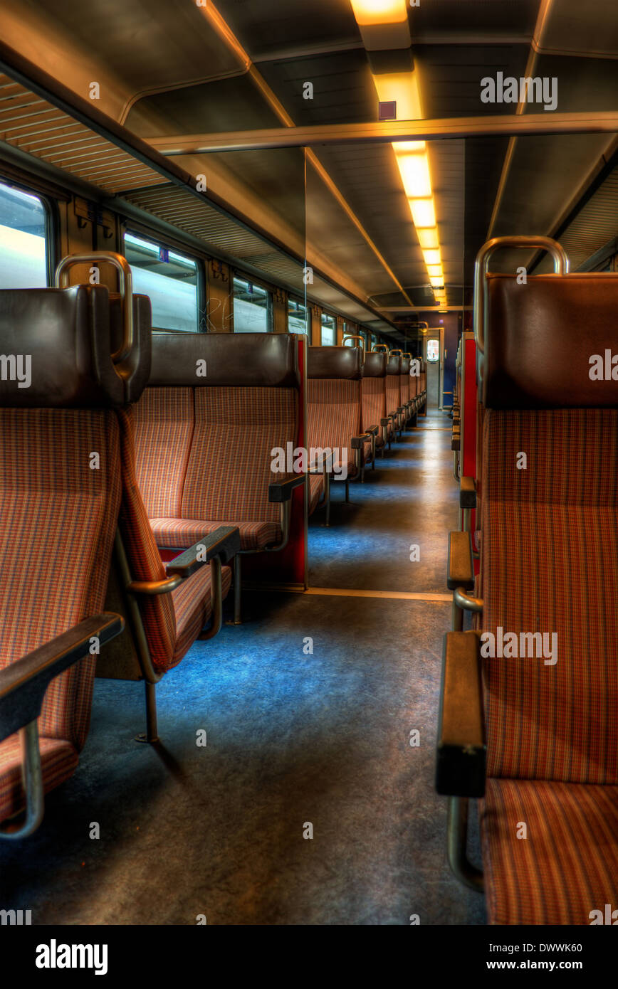 Febbraio 2014, treno vuoto in Svizzera, HDR-tecnica Foto Stock