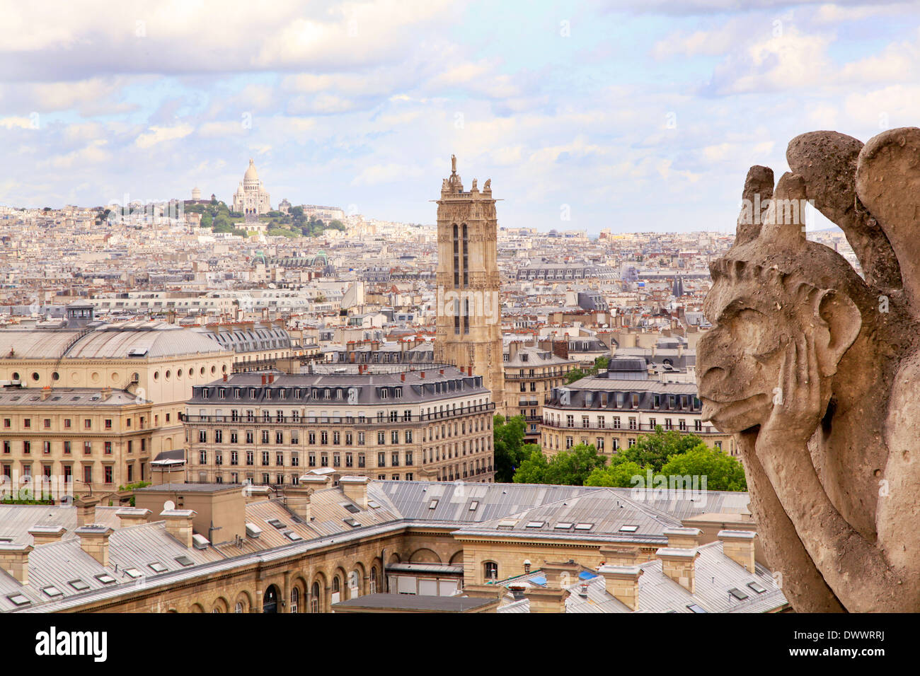 Lo skyline di Parigi, vista aerea, Francia Foto Stock