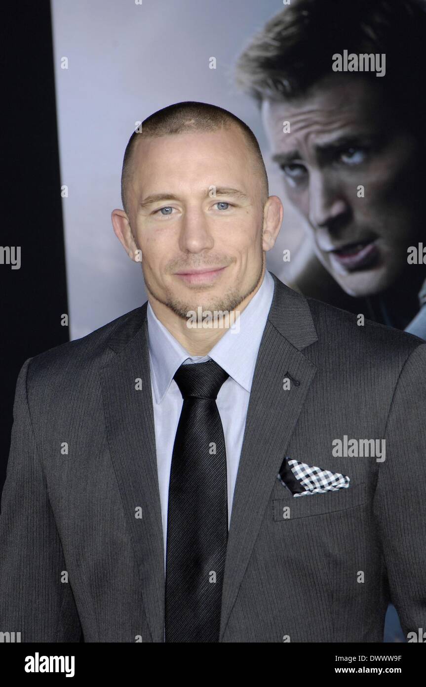 Los Angeles, CA, Stati Uniti d'America. 13 Mar, 2014. Georges St Pierre presso gli arrivi per Captain America: il Winter Soldier Premiere, El Capitan theater, Los Angeles, CA, 13 marzo 2014. Credito: Michael Germana/Everett raccolta/Alamy Live News Foto Stock
