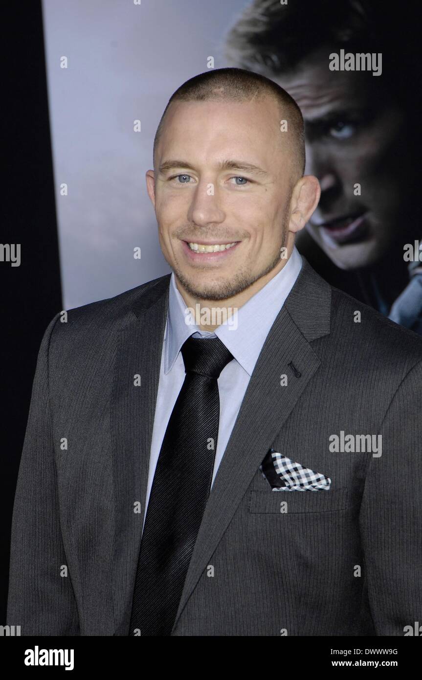 Los Angeles, CA, Stati Uniti d'America. 13 Mar, 2014. Georges St Pierre presso gli arrivi per Captain America: il Winter Soldier Premiere, El Capitan theater, Los Angeles, CA, 13 marzo 2014. Credito: Michael Germana/Everett raccolta/Alamy Live News Foto Stock