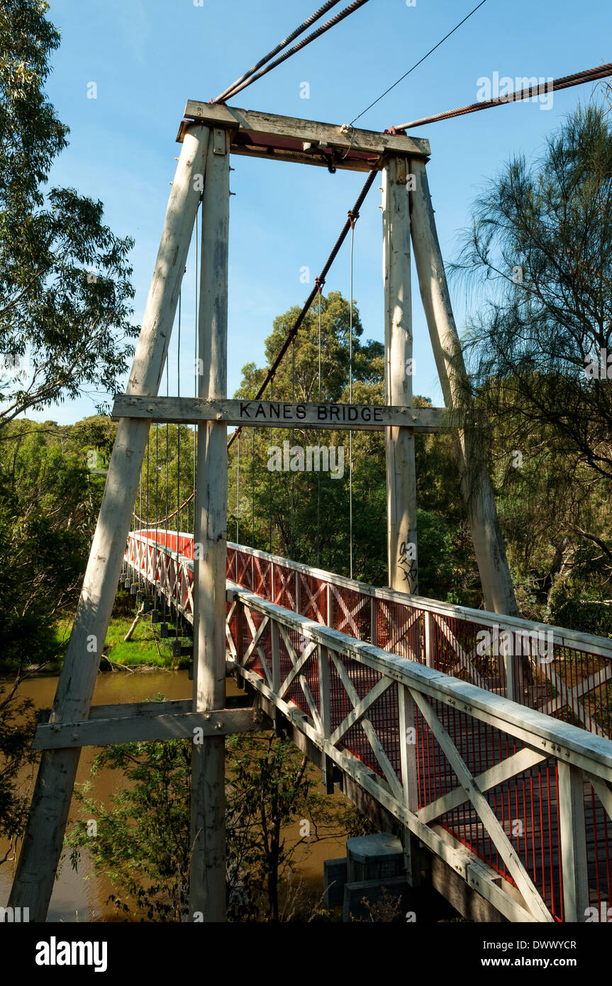 Ponte Kanes, Yarra Bend Park, Kew, Melbourne, Victoria, Australia Foto Stock