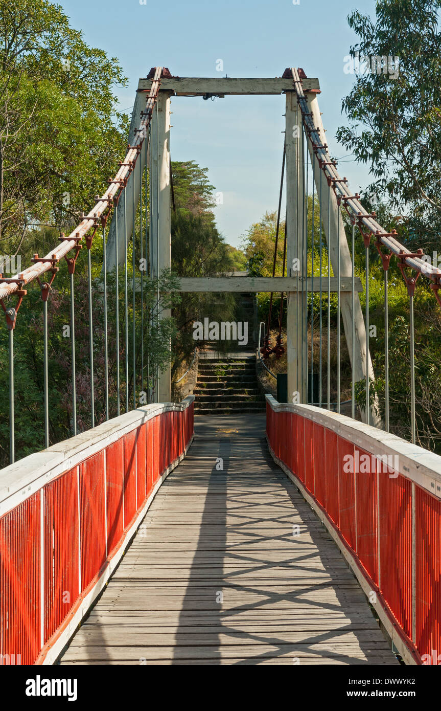 Ponte Kanes, Yarra Bend Park, Kew, Melbourne, Victoria, Australia Foto Stock