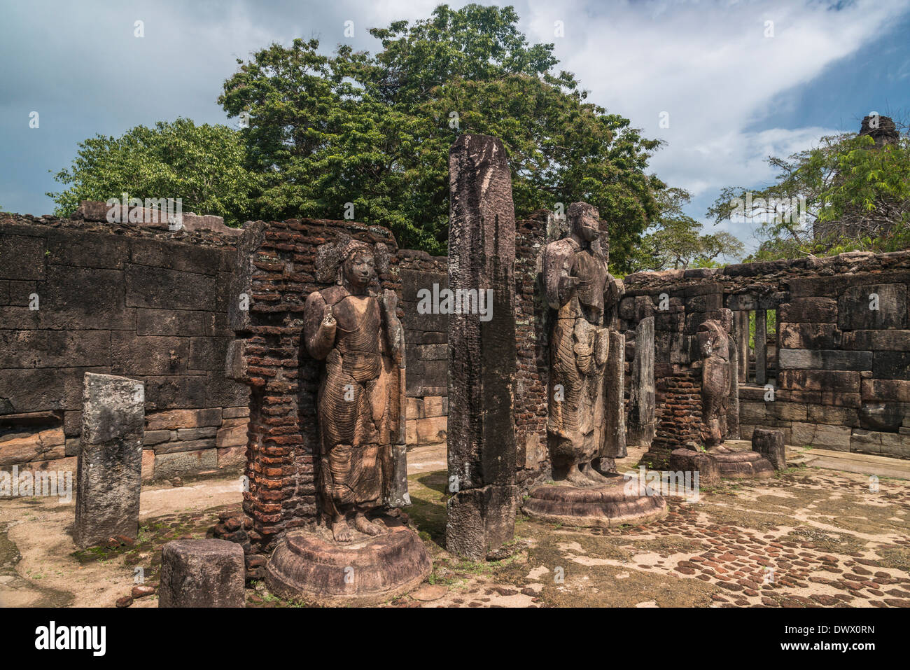 Polonnaruwa antica città secondo dente reliquia Tempio del Patrimonio Mondiale UNESCO Sri Lanka Foto Stock