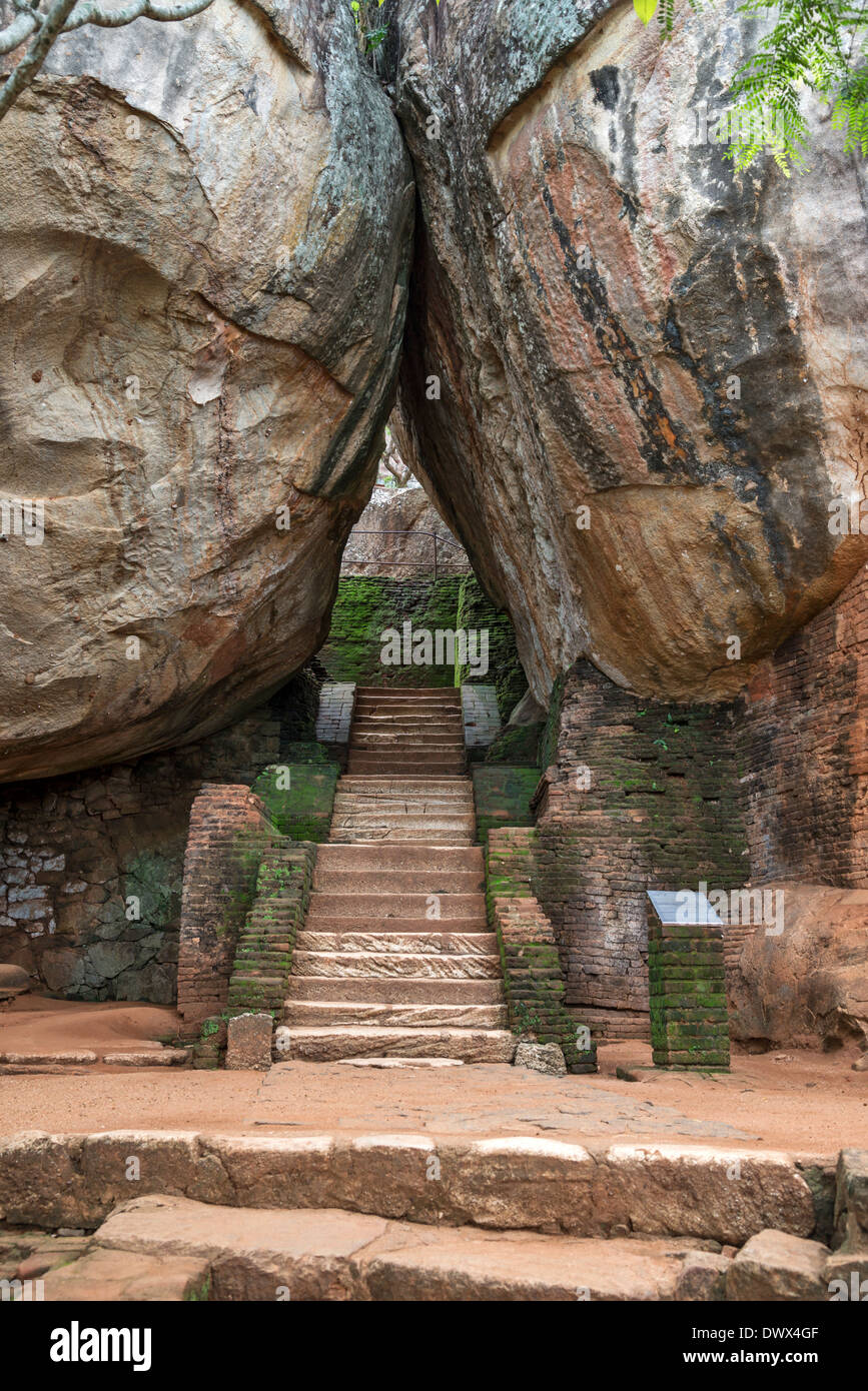 Sigiriya palazzo antico patrimonio UNESCO sito Sri Lanka Foto Stock