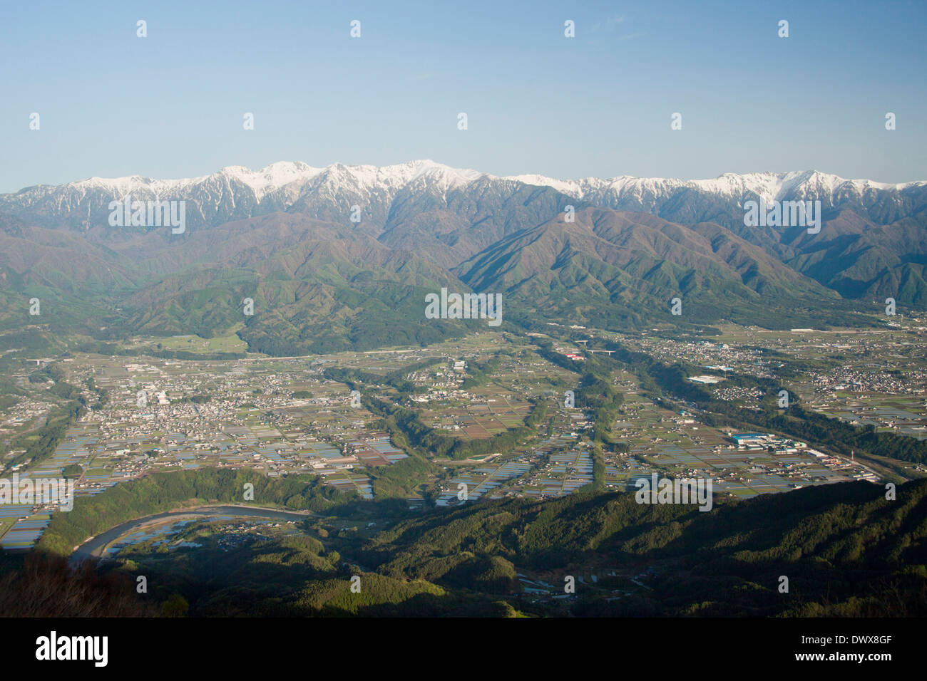 La gamma della montagna di Nagano, Giappone Foto Stock