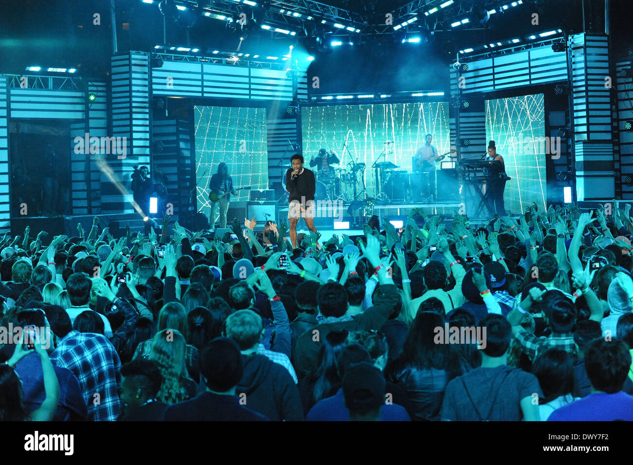 Austin, Texas, Stati Uniti d'America. 13 Mar, 2014. Childish Gambino esegue al mtvU Woodie Awards durante SXSW il 13 marzo 2014 di Austin in Texas - USA. Credito: Manuel Nauta/NurPhoto/ZUMAPRESS.com/Alamy Live News Foto Stock
