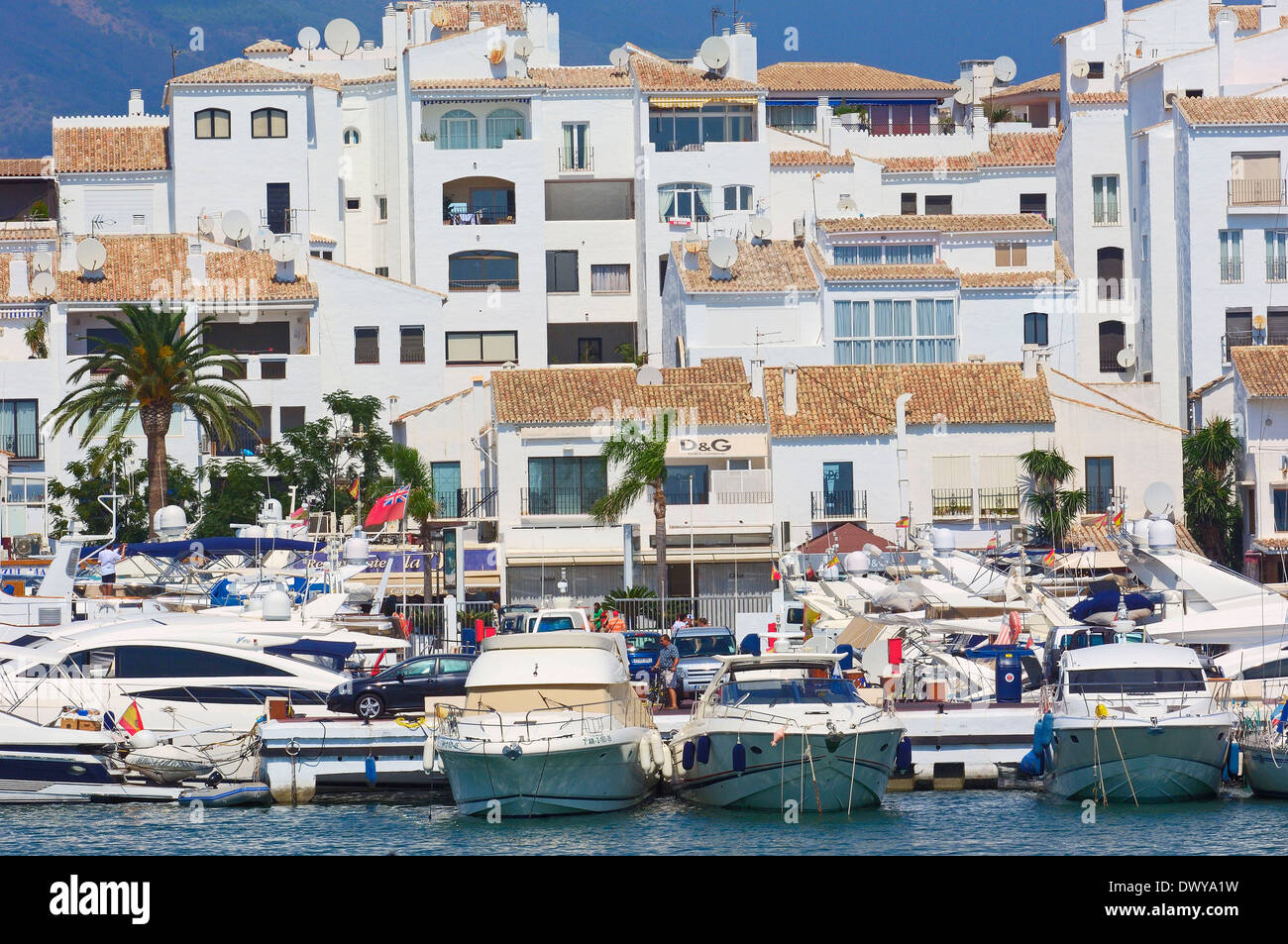 Porto turistico di Puerto Banus, Marbella Foto Stock