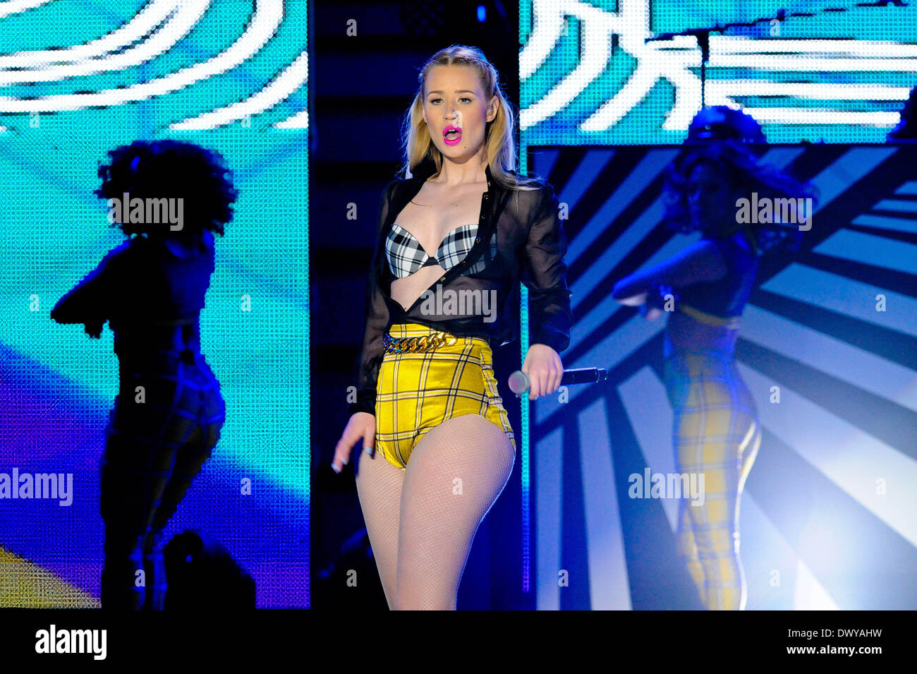 Austin, Texas, Stati Uniti d'America. 13 Mar, 2014. Iggy Azalea esegue al mtvU Woodie Awards durante SXSW il 13 marzo 2014 di Austin in Texas - USA. © Manuel Nauta/NurPhoto/ZUMAPRESS.com/Alamy Live News Foto Stock