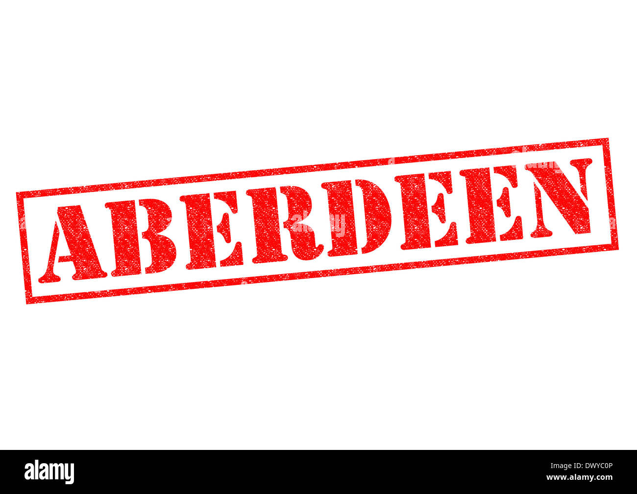 ABERDEEN rosso timbro di gomma. Foto Stock