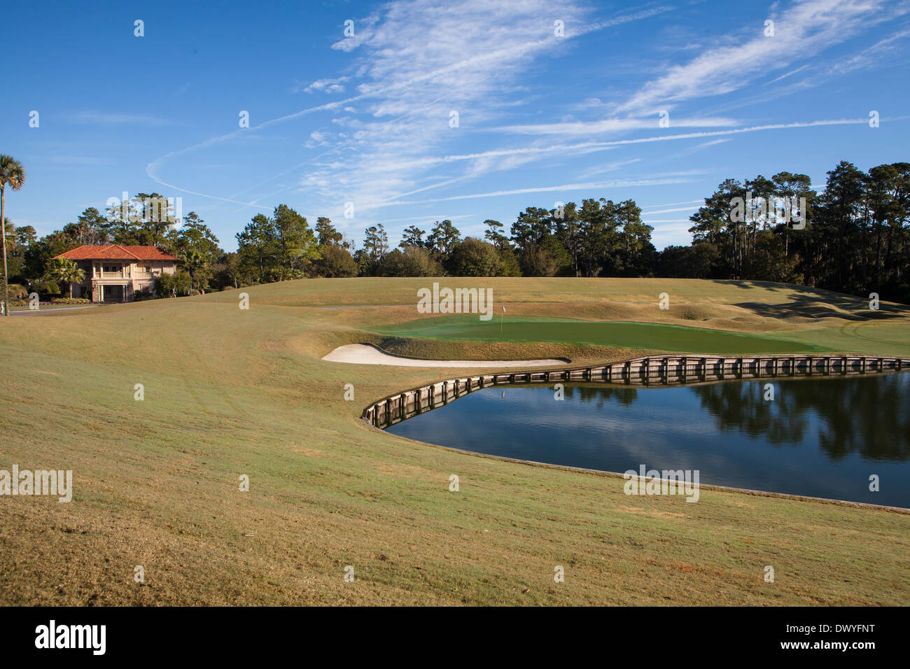 Il corso dello stadio di TPC Sawgrass è raffigurato in Ponte Vedra Beach, Florida Foto Stock