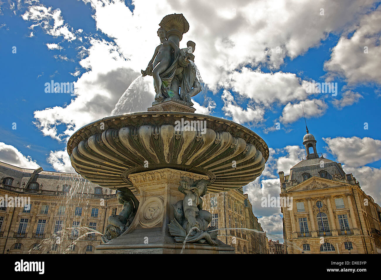 Place de la Bourse di Bordeaux, Francia Foto Stock