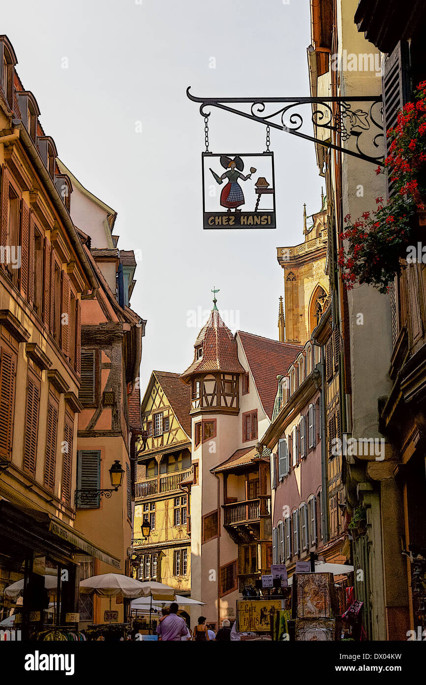 Città vecchia di Colmar, Francia Foto Stock