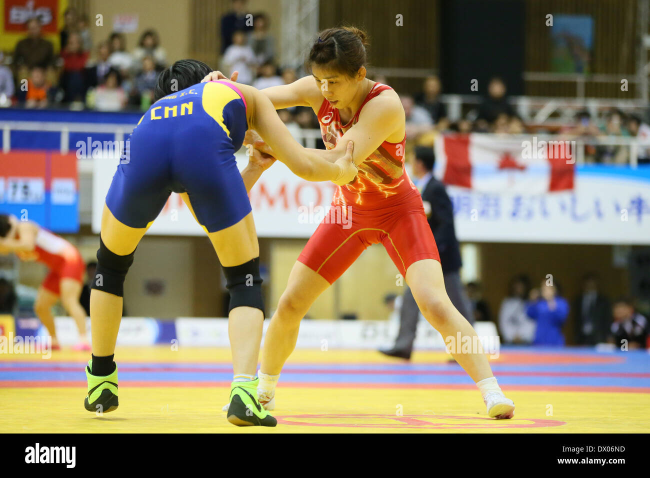Saori Yoshida (JPN), 15 marzo 2014 - Wrestling : 2014 Wrestling femminile di Coppa del Mondo - Concorso Sessione 2 donne stile libero -53kg a Azusawa palestra, Tokyo, Giappone. (Foto di YUTAKA/AFLO SPORT) [1040] Foto Stock