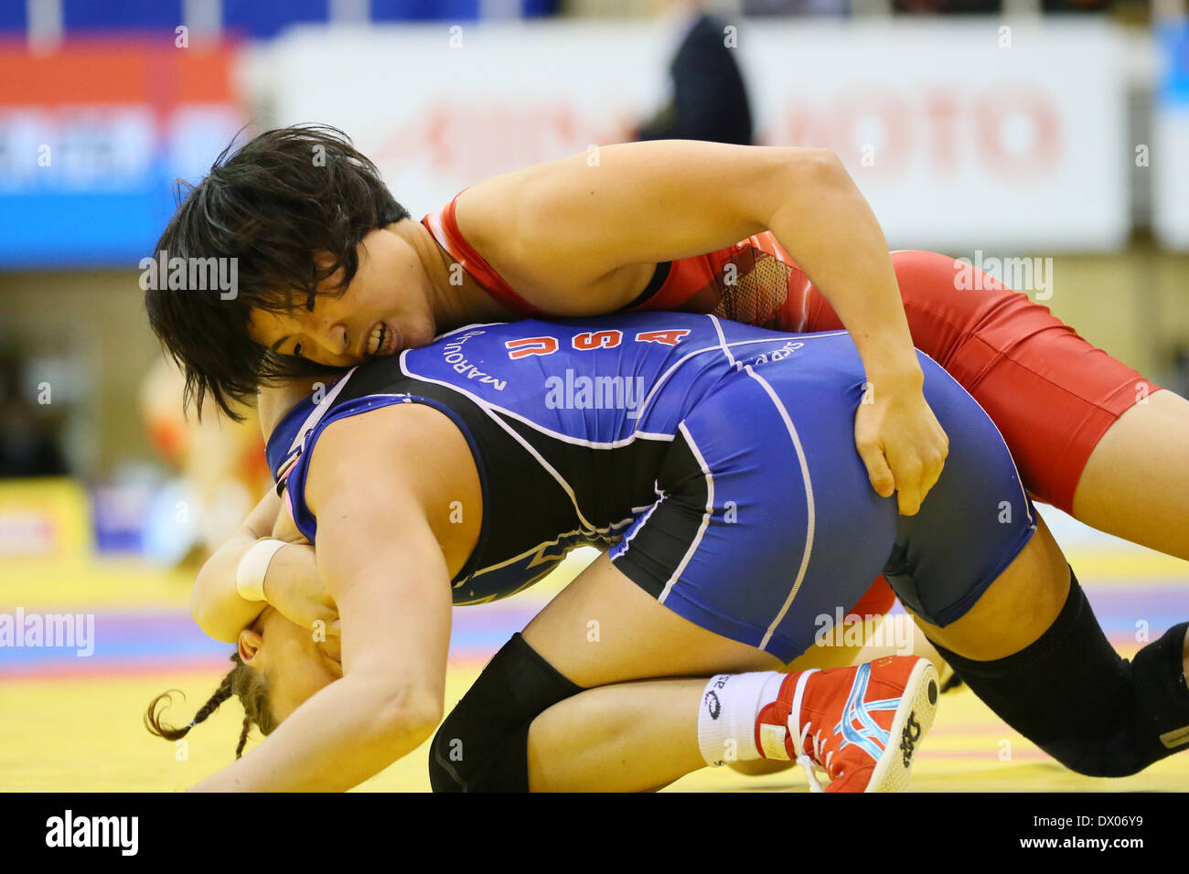 Nanami Irie (JPN), 15 marzo 2014 - Wrestling : 2014 Wrestling femminile di Coppa del Mondo - Concorso Sessione 1 donne stile libero -53kg a Azusawa palestra, Tokyo, Giappone. (Foto di YUTAKA/AFLO SPORT) [1040] Foto Stock