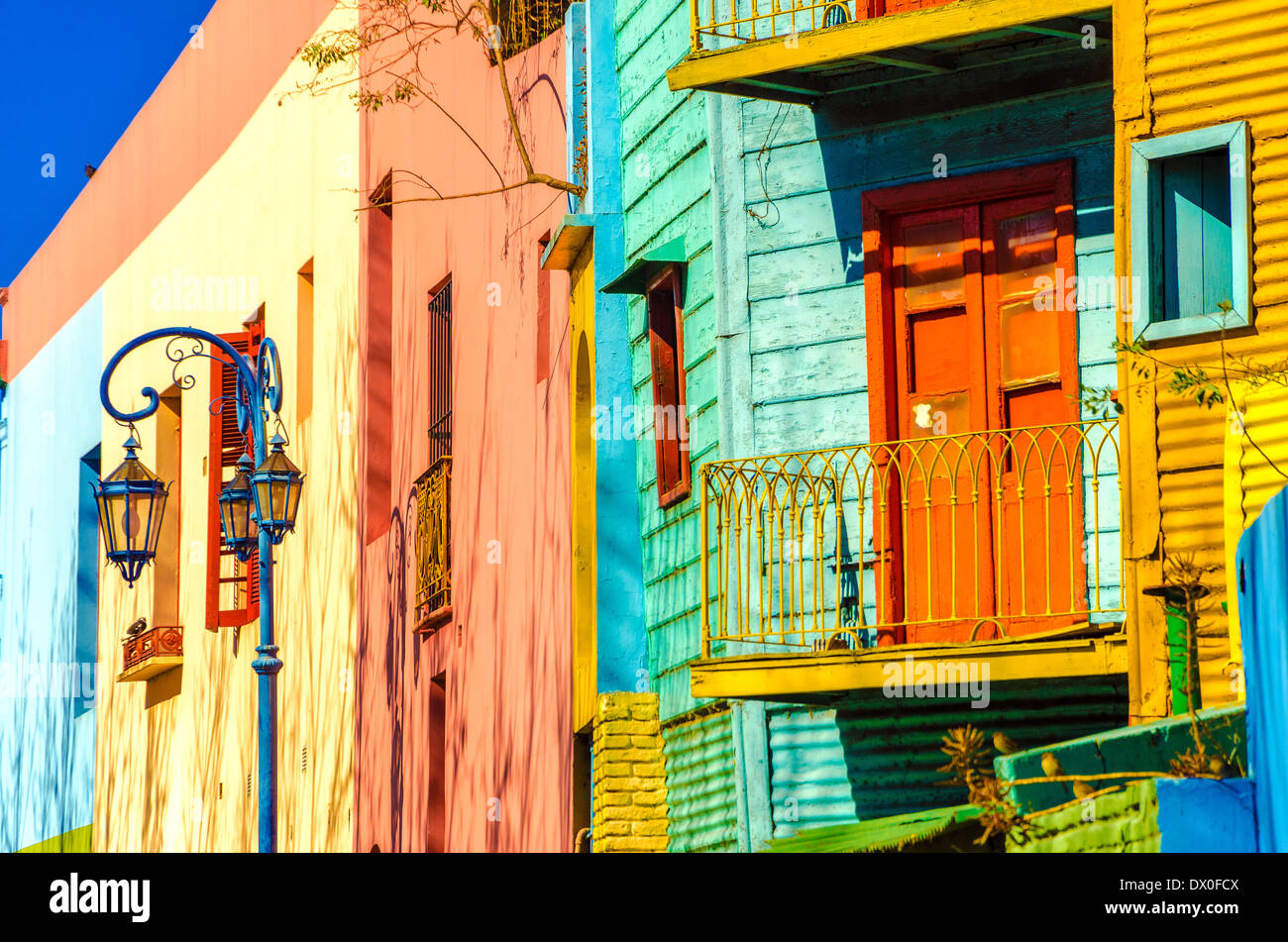 Colori luminosi di Caminito a La Boca quartiere di Buenos Aires Foto Stock