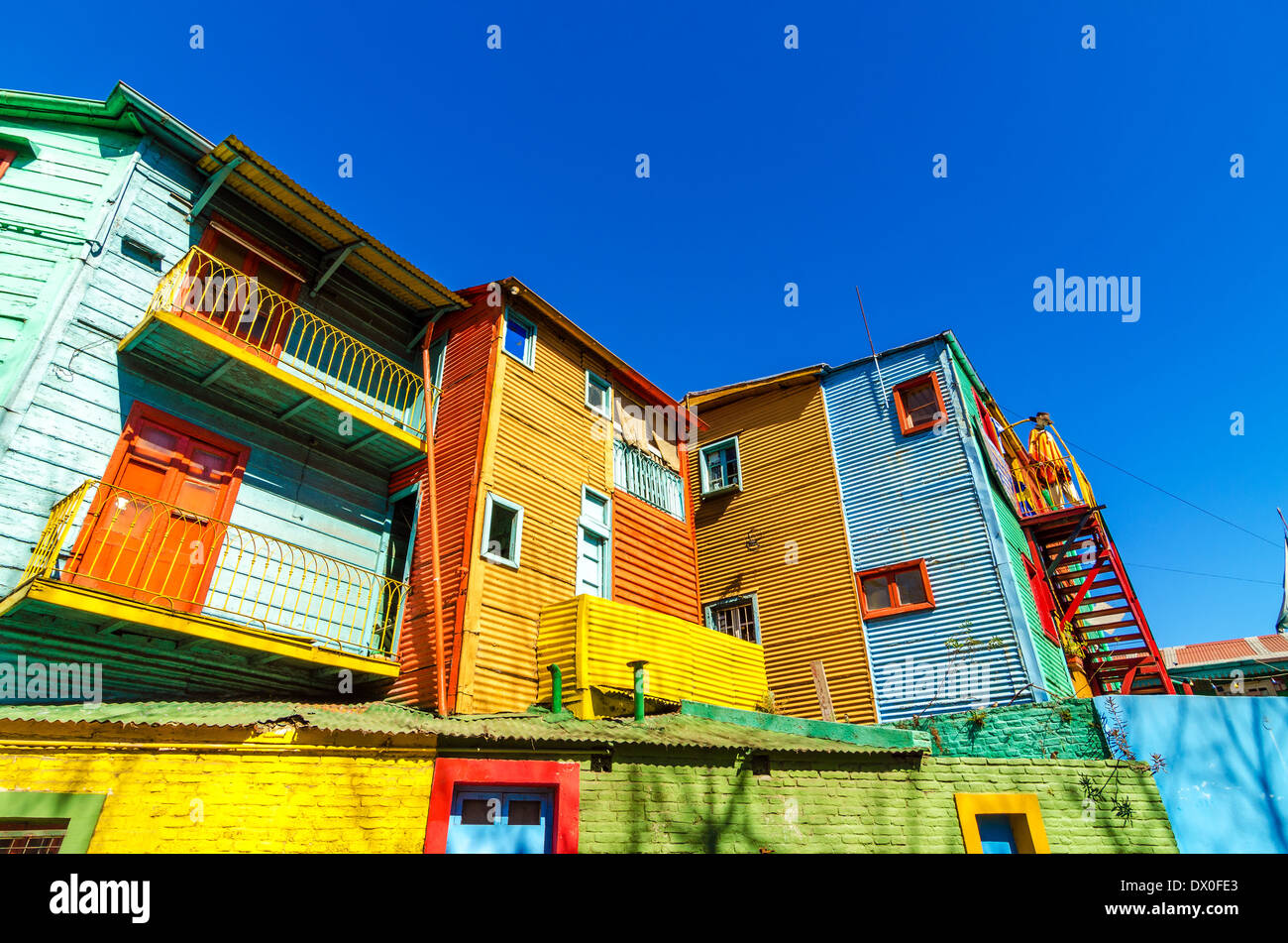 Colorato Caminito street in La Boca quartiere di Buenos Aires Foto Stock