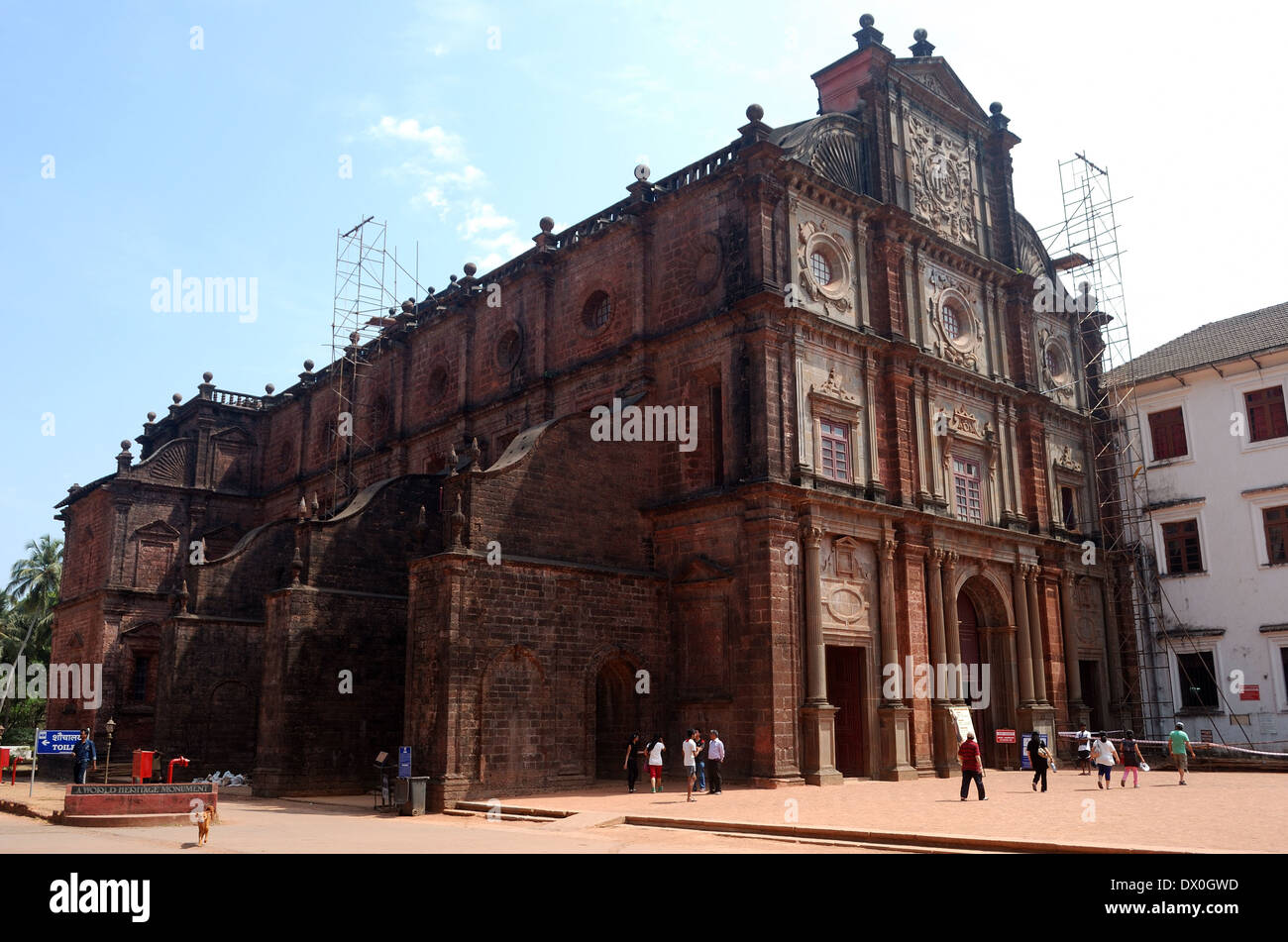 Basilica del Bom Jesus,Goa, India.Questa chiesa di old goa è un sito patrimonio mondiale dell'UNESCO. Foto Stock