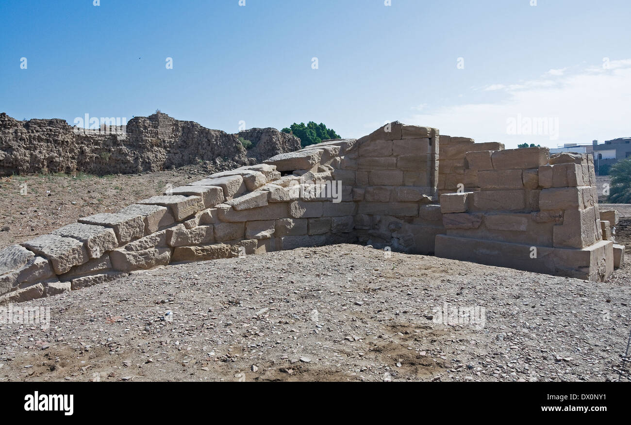 Tempio di Ramses III a Medinet Habu: il nilometer Foto Stock