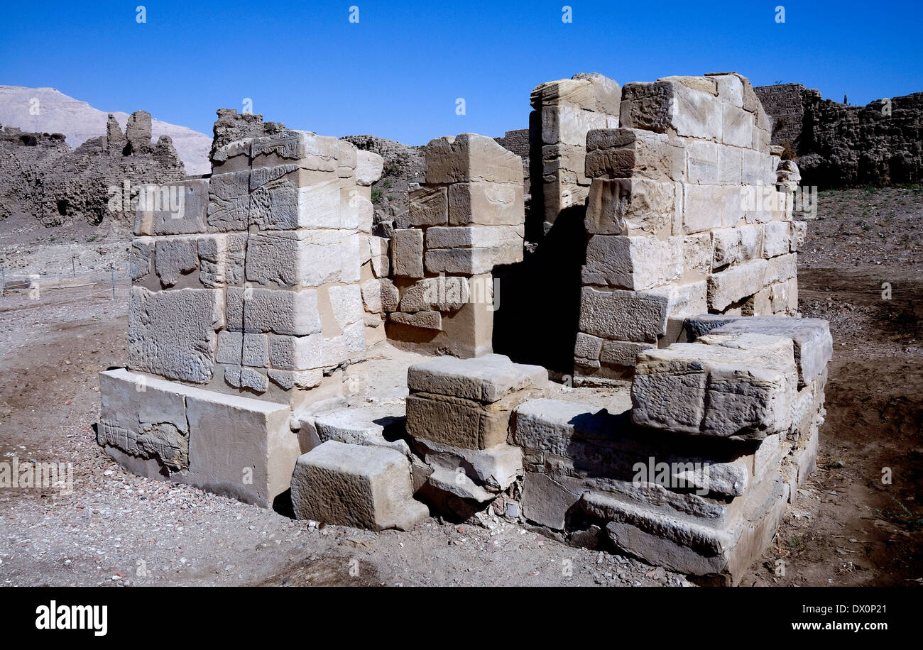 Tempio mortuario di Ramses III a Medinet Habu:l'nilometer Foto Stock