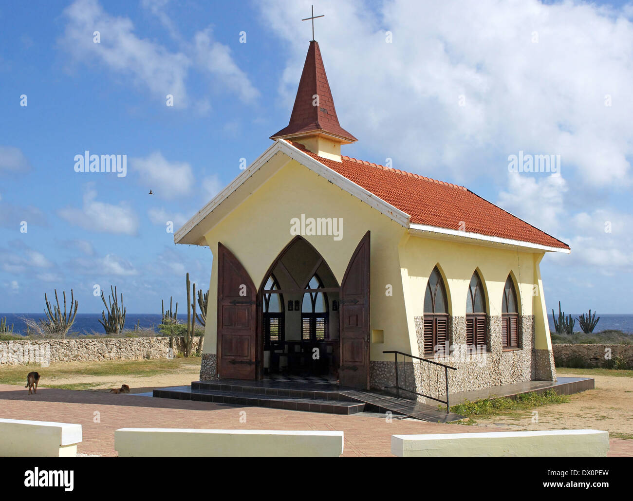 Cappella di Alto Vista, attrazione turistica di Aruba, Isole ABC Foto Stock