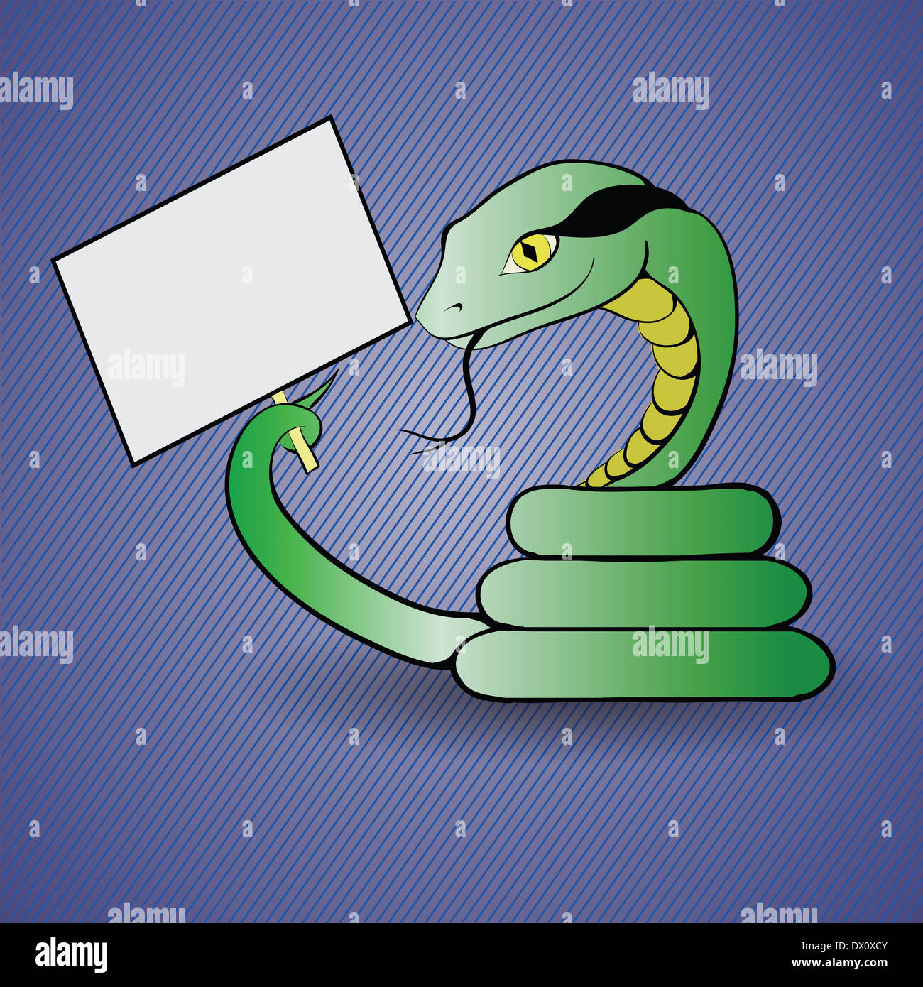 Illustrazione colorata con green snake per il tuo design Foto Stock