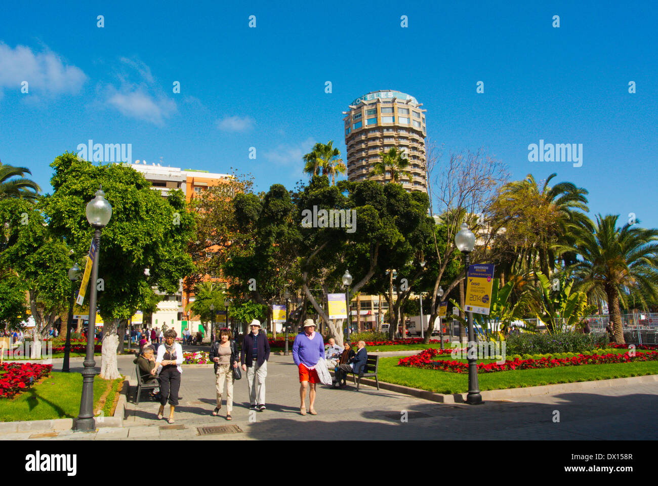 Parque Santa Catalina Park Square, Las Palmas de Gran Canaria Gran Canaria Island, Isole Canarie, Spagna, Europa Foto Stock