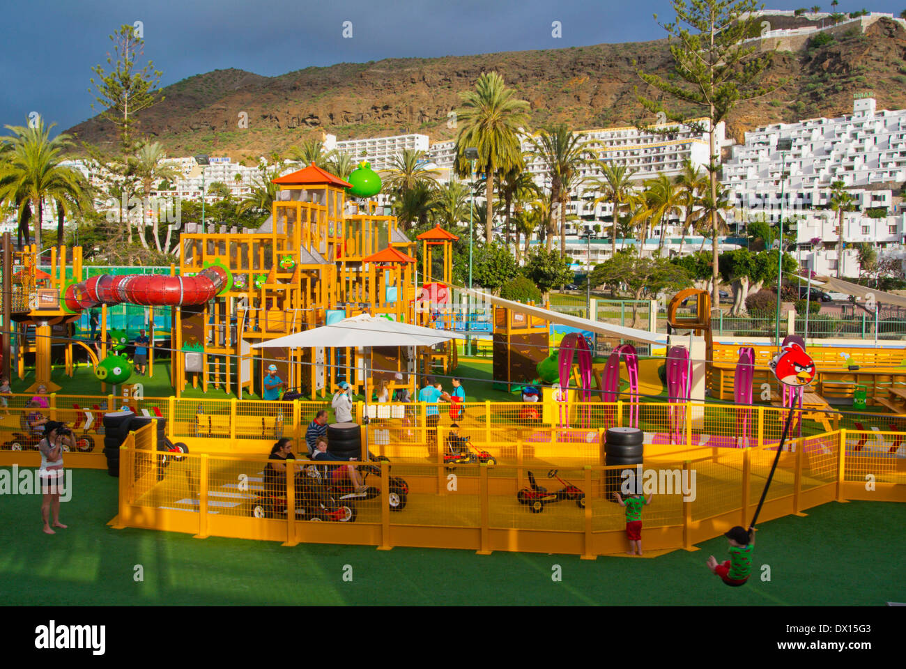 Angry Birds theme park, Puerto Rico, Gran Canaria Island, Isole Canarie, Spagna, Europa Foto Stock