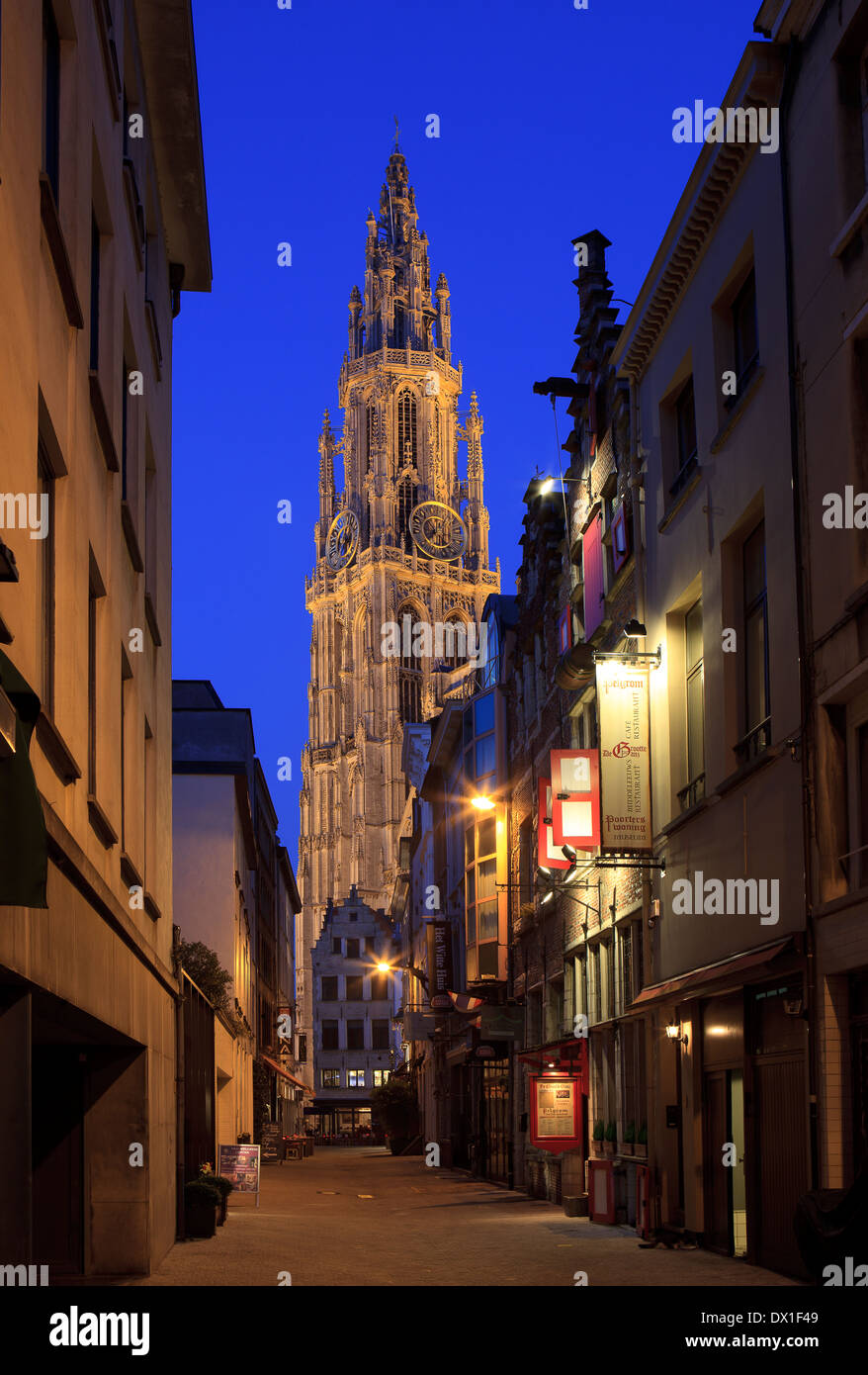 La cattedrale gotica della Madonna (1521) ad Anversa, in Belgio Foto Stock