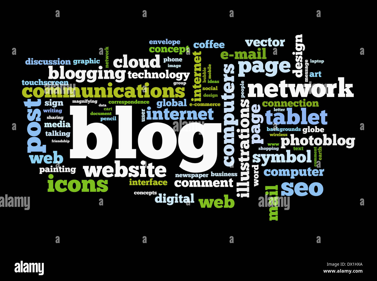 Concetto di blog parola immagine cloud Foto Stock