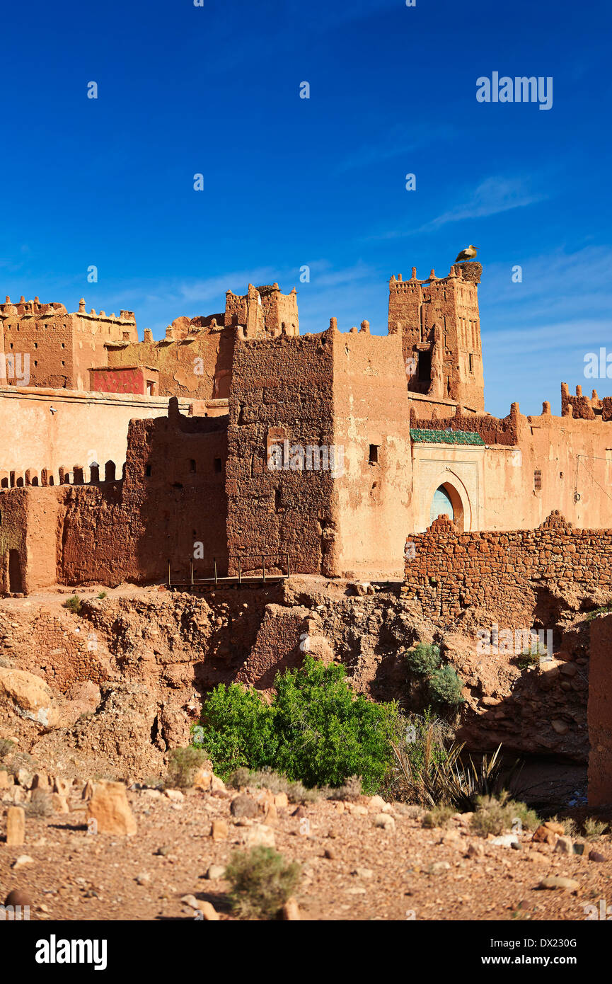 Il Kasbah Glaoui di Tamedaght nella valle Ounilla, Marocco Foto Stock