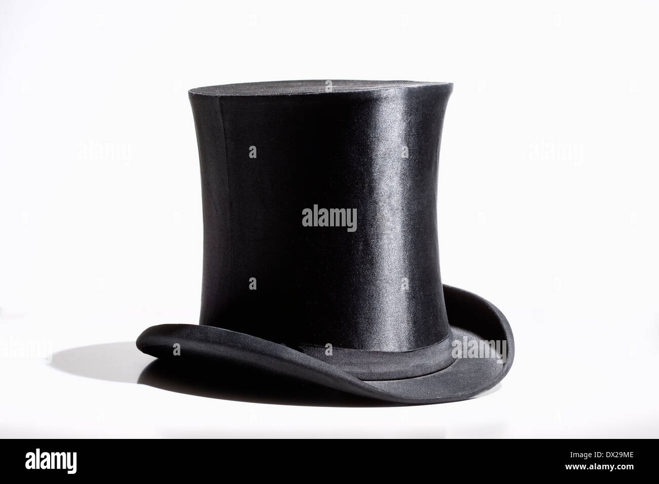 Black Top Hat - Isolato su bianco Foto Stock