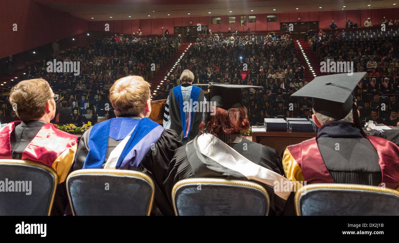 Laureato inizio, American University in Cairo, febbraio2014. Foto Stock