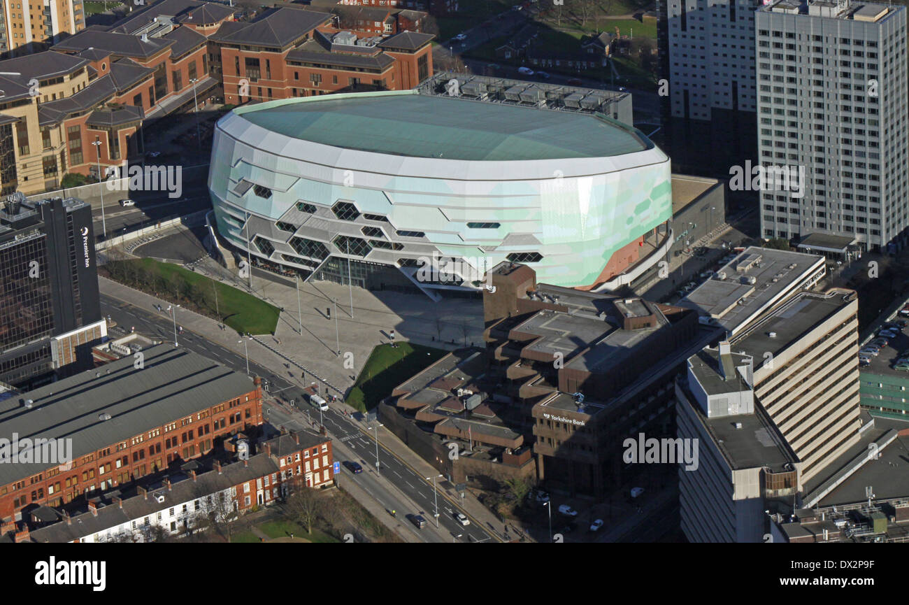 Vista aerea del nuovo auditorium Arena di Leeds Foto Stock
