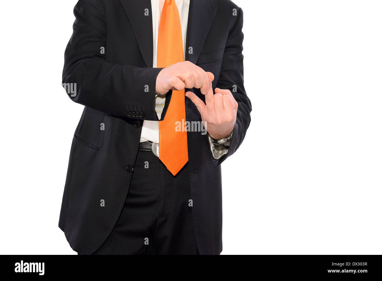 Conteggio businesman numero due sul suo lato sinistro Foto Stock