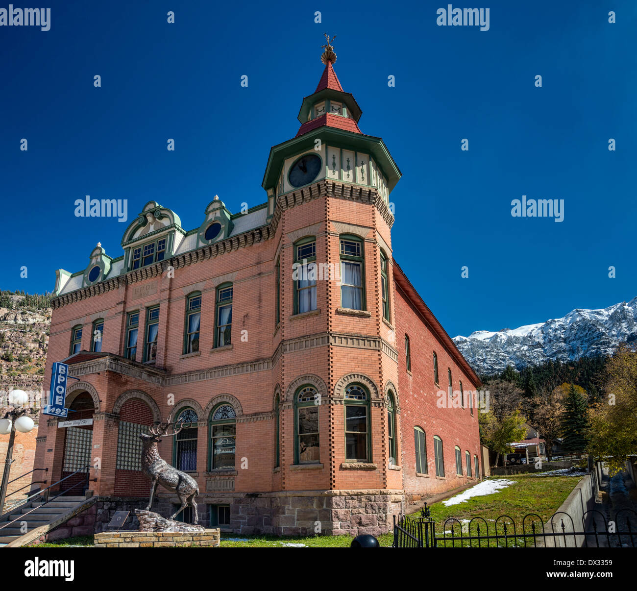 Elk's Lodge, 1904, sulla strada principale di Ouray, Colorado, STATI UNITI D'AMERICA Foto Stock