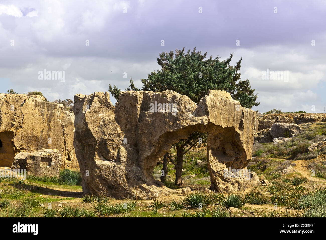 Museo archeologico del sito le Tombe dei Re a Paphos, Cipro. Foto Stock