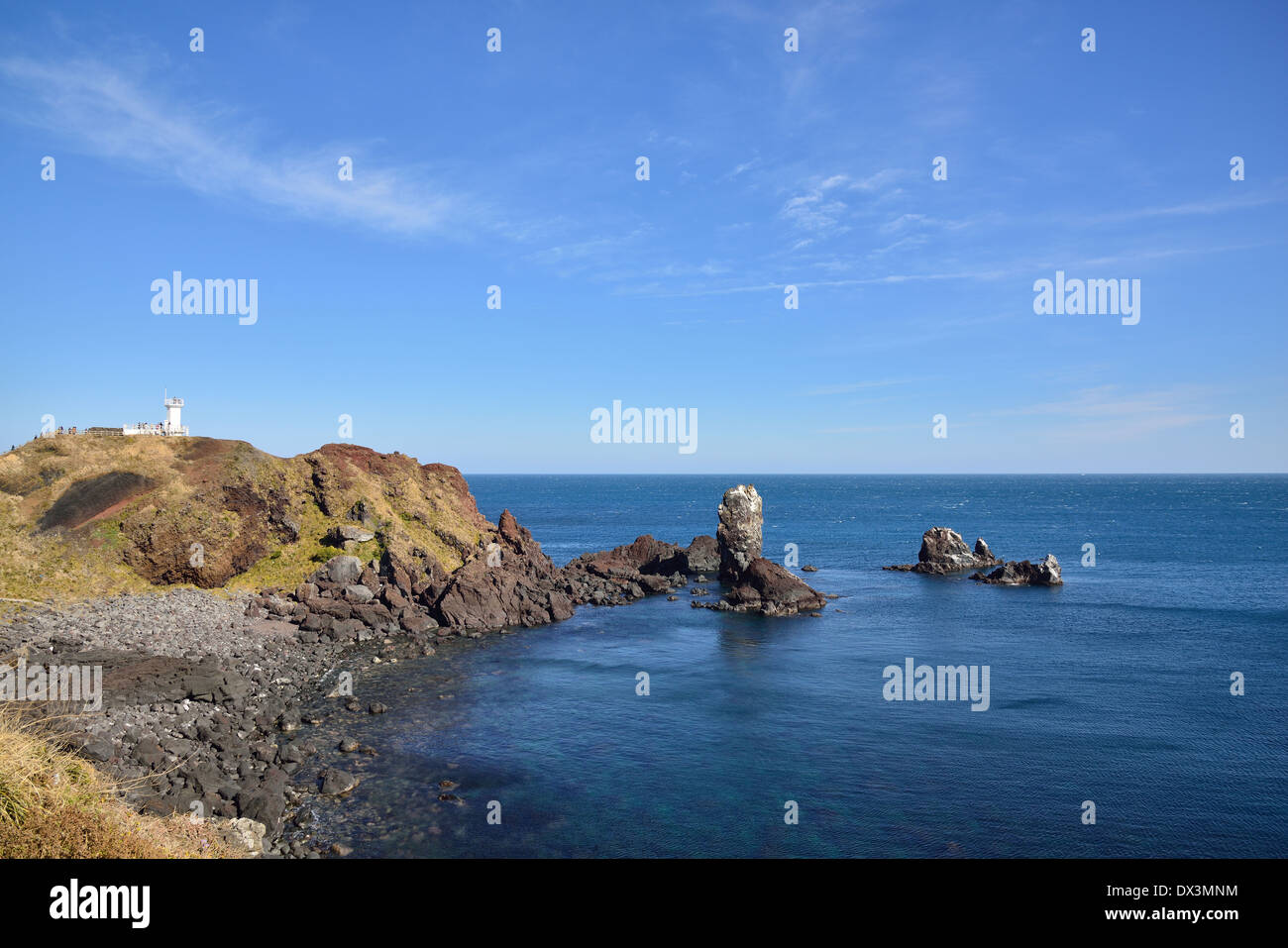 Landhead chiamato Seobjicoji, famoso luogo di Jeju Island. Foto Stock