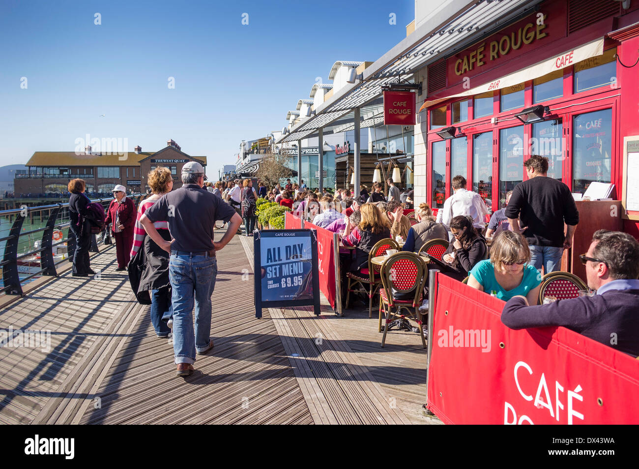 Il Boardwalk, Brighton Marina, Sussex England Regno Unito Foto Stock